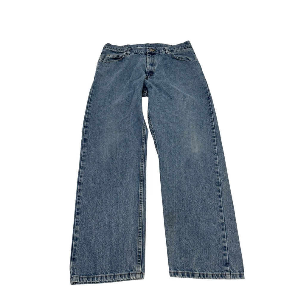 Wrangler Relaxed Fit Jeans Mens 38x32 Medium Wash Blue Cotton Denim 97601VR